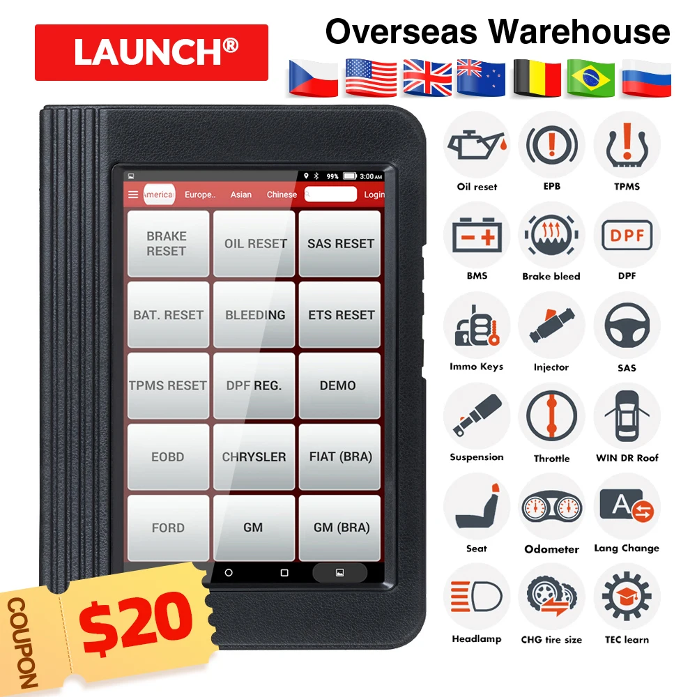 Автомобильный диагностический инструмент 100% Оригинальный LAUNCH X431 V Wifi Bluetooth