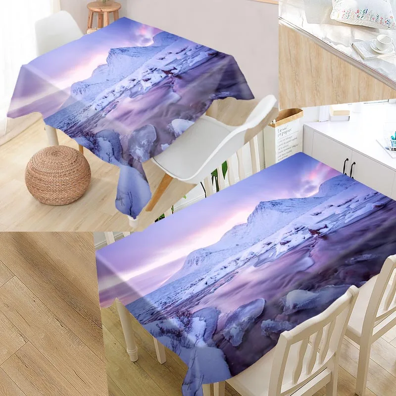 

Beautiful Nature Custom Table Cloth Oxford Fabric Rectangular Waterproof Oilproof Table Cover Family Party Tablecloth