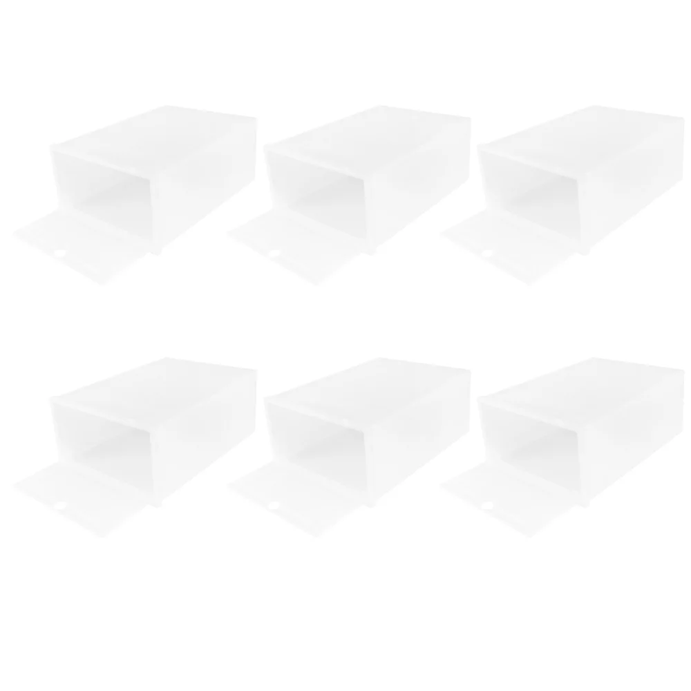 

12PCS Thicken Shoes Box Transparent Stackable Shoes Storage Box Shoe Container - Size (White)