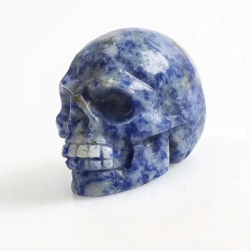 

2' inch Natural for Reiki Healing Stone Hand Carved Sodalite Quartz Crystal Skulls 1pc