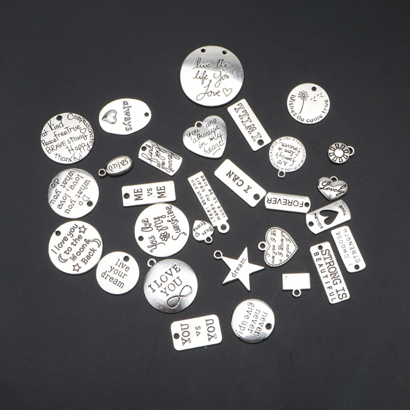 

259 Pieces Motivational Keychain Accessories Set Inspirational Words Charms with Open Jump Rings Key Rings for Various DIY T84A