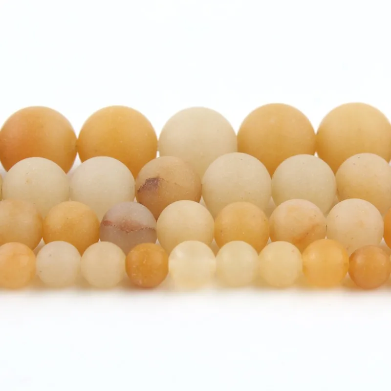 Матовый топаз желтые нефритовые бусы натуральный камень круглые свободные для