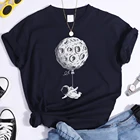Футболка с изображением воздушного шара Луны астронавта женская футболка с мультяшным принтом Модные топы в стиле хип-хоп винтажная Высококачественная женская футболка