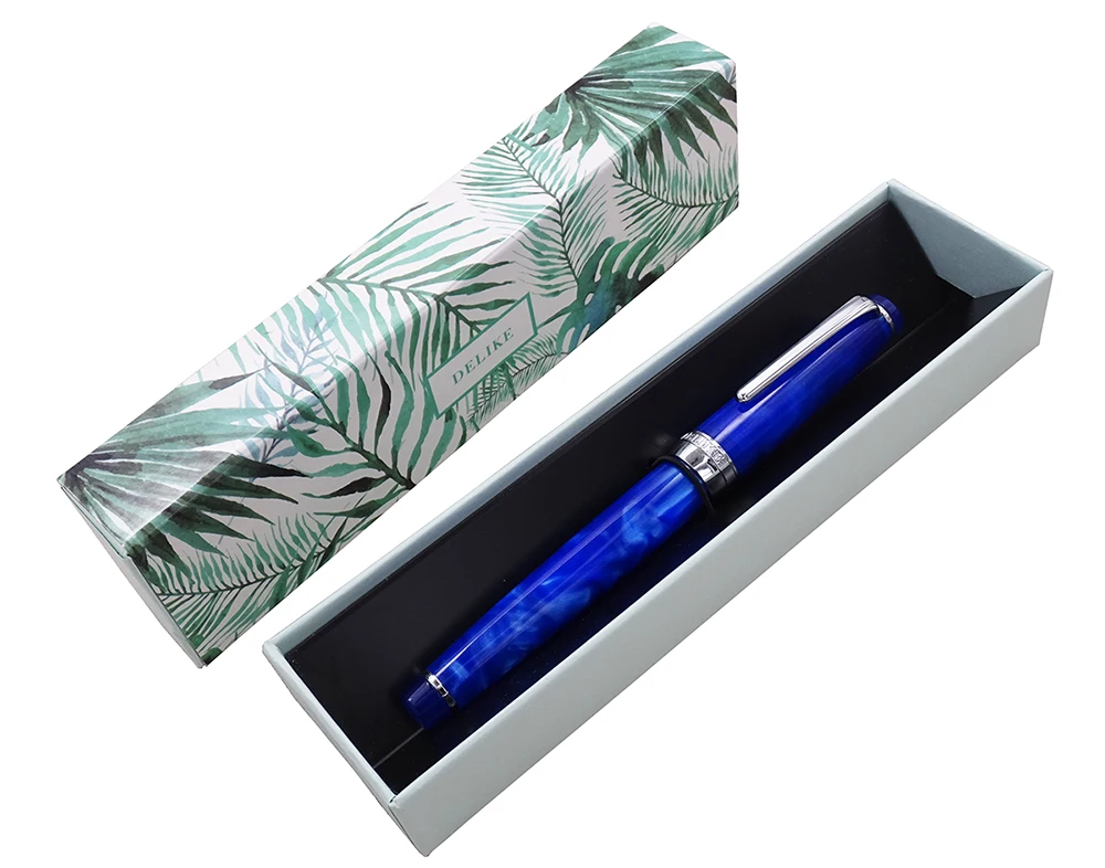 

NEW MOONMAN DELIKE Fountain Pen Newmoon Series Acrylic Resin Iridium EF/F/Small Bent Writing Pen Gift Set for Business Office