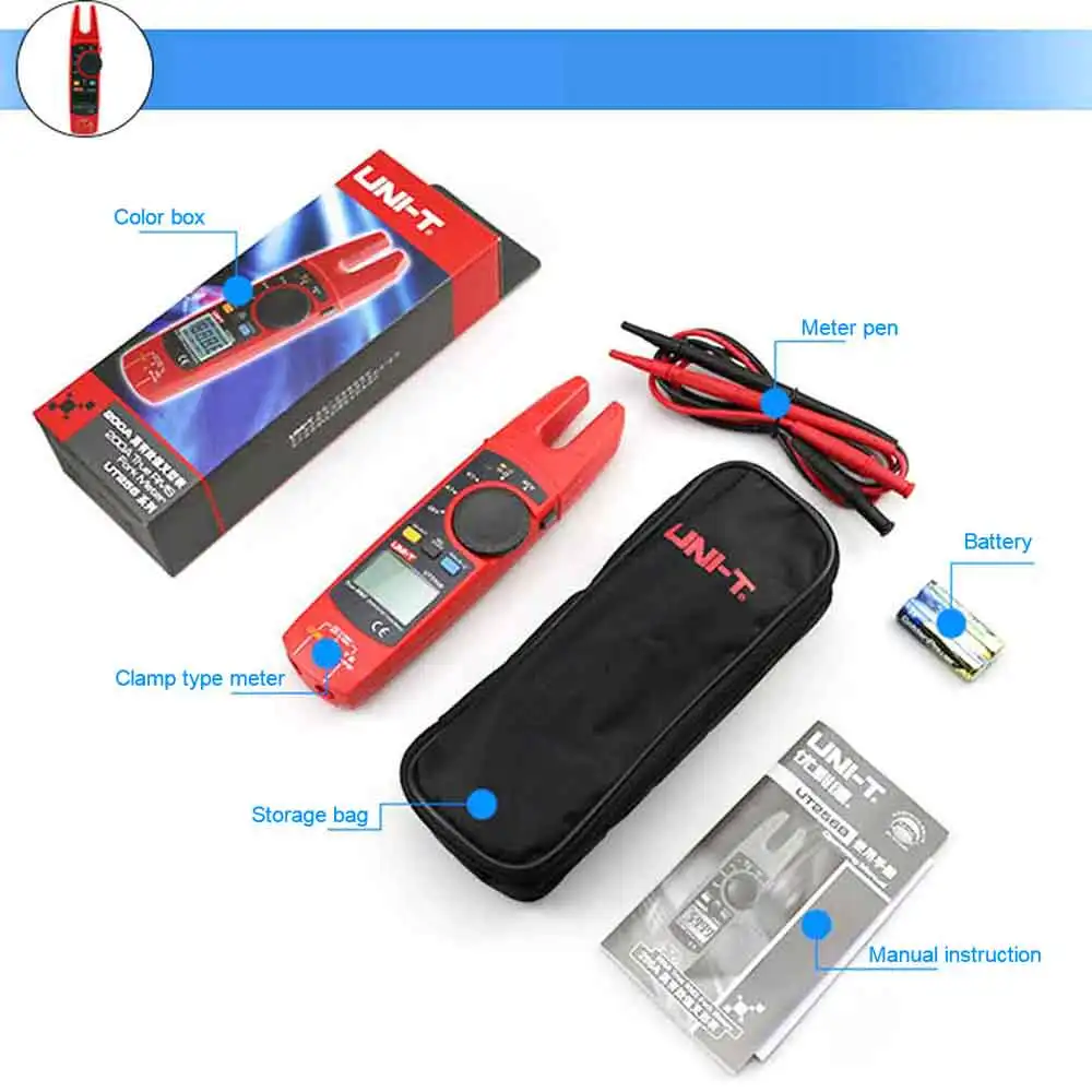 Цифровой мультиметр UNI T UT256B вольтметр с функцией True RMS вилка Auto 200A Измеритель
