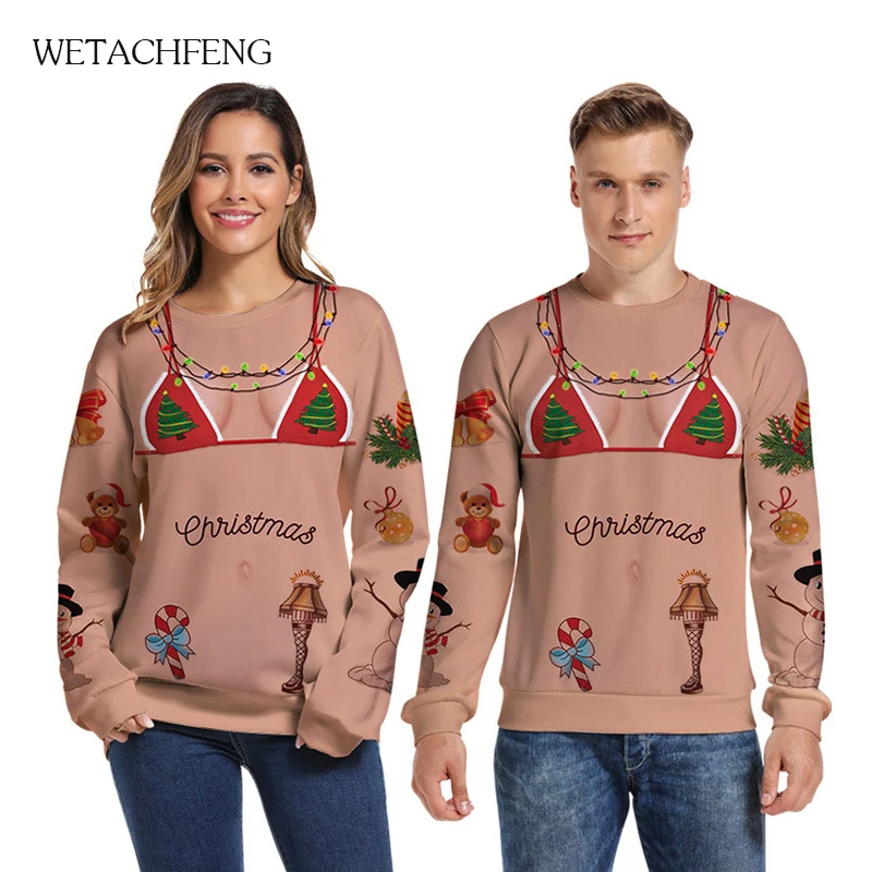 Уродливые Рождественские свитеры красного цвета с милой собачкой 3D одежды в