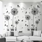 Стикер для стен Одуванчик, Белая настенная наклейка, цветы бабочки, съемное украшение для окна гостиной, спальни, роспись, художественные переводки