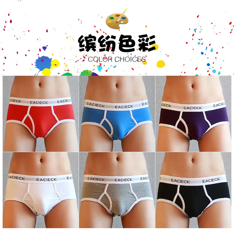 EACIECK Men's Underwear Triangle Cotton Male Panties Breathable Mens Triangle  Underpants Sexy Low Waist Triangle Shorts Men