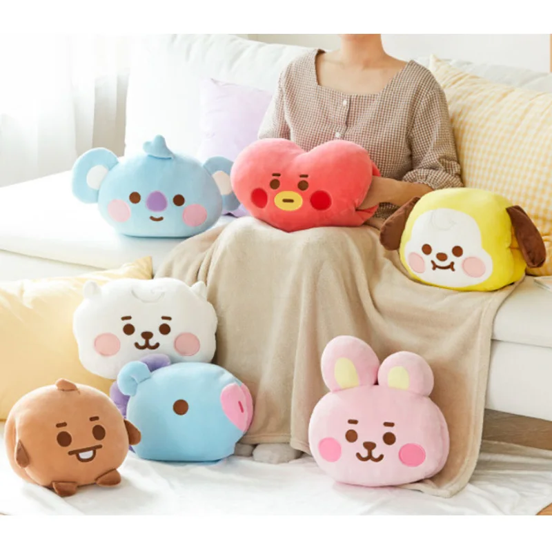 

Новые корейские детские плюшевые игрушки Kpop, фотоживотные, кавайные плюшевые игрушки, собака, кролик, плюшевая Изысканная плоская подушка д...
