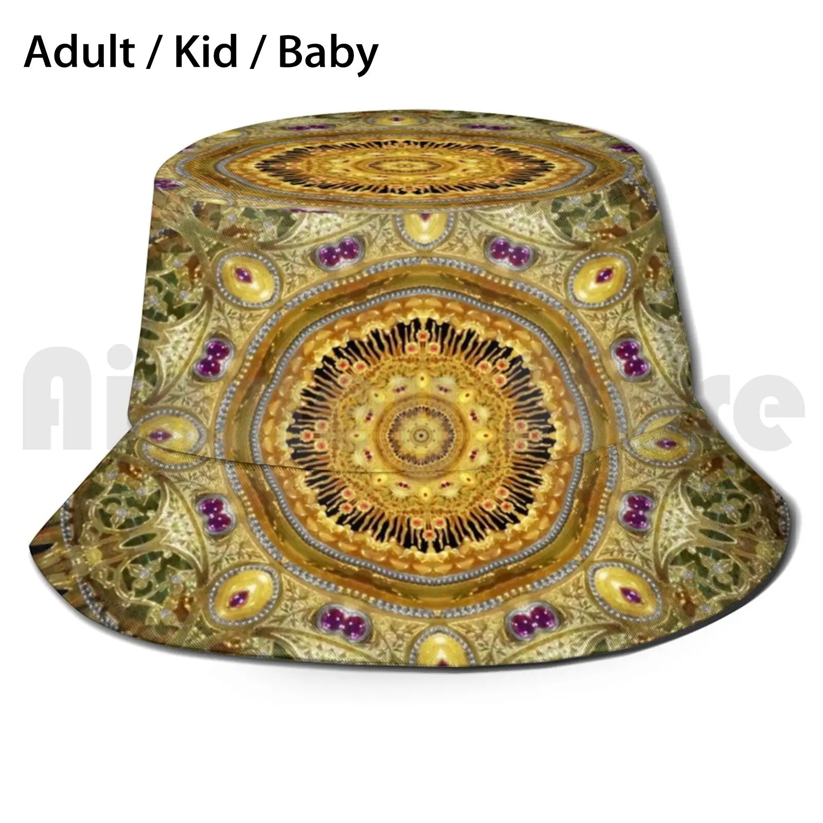 

Kajazzled Sun Hat Foldable UV Protection Monstrance Ostensorium Gold Jewel Jewelled Kaleidoscope Mandala Yampimon