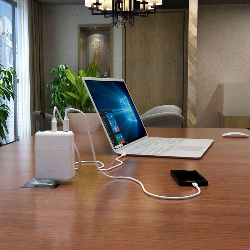 30 Вт USB-C адаптер питания док-станция токарный двойной USB3.0 + интерфейс