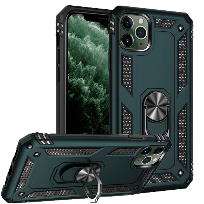 Военный металлический чехол с пряжкой и подставкой для iphone 12 Mini 11 Pro XS Max XR X 6 6S 7 8 Plus