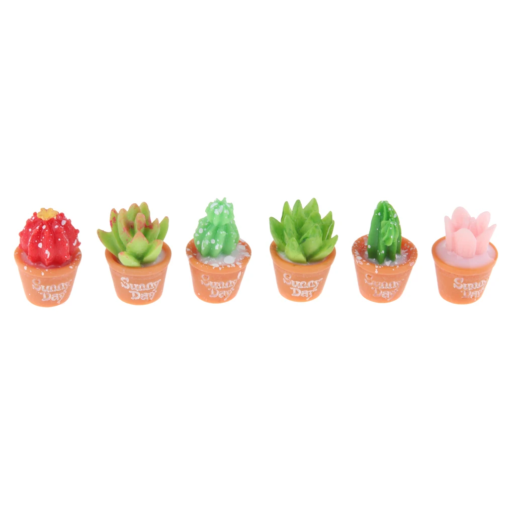 

6x/set, Resin Crafts, Artificial Succulent Mini Size For Home Desk Table
