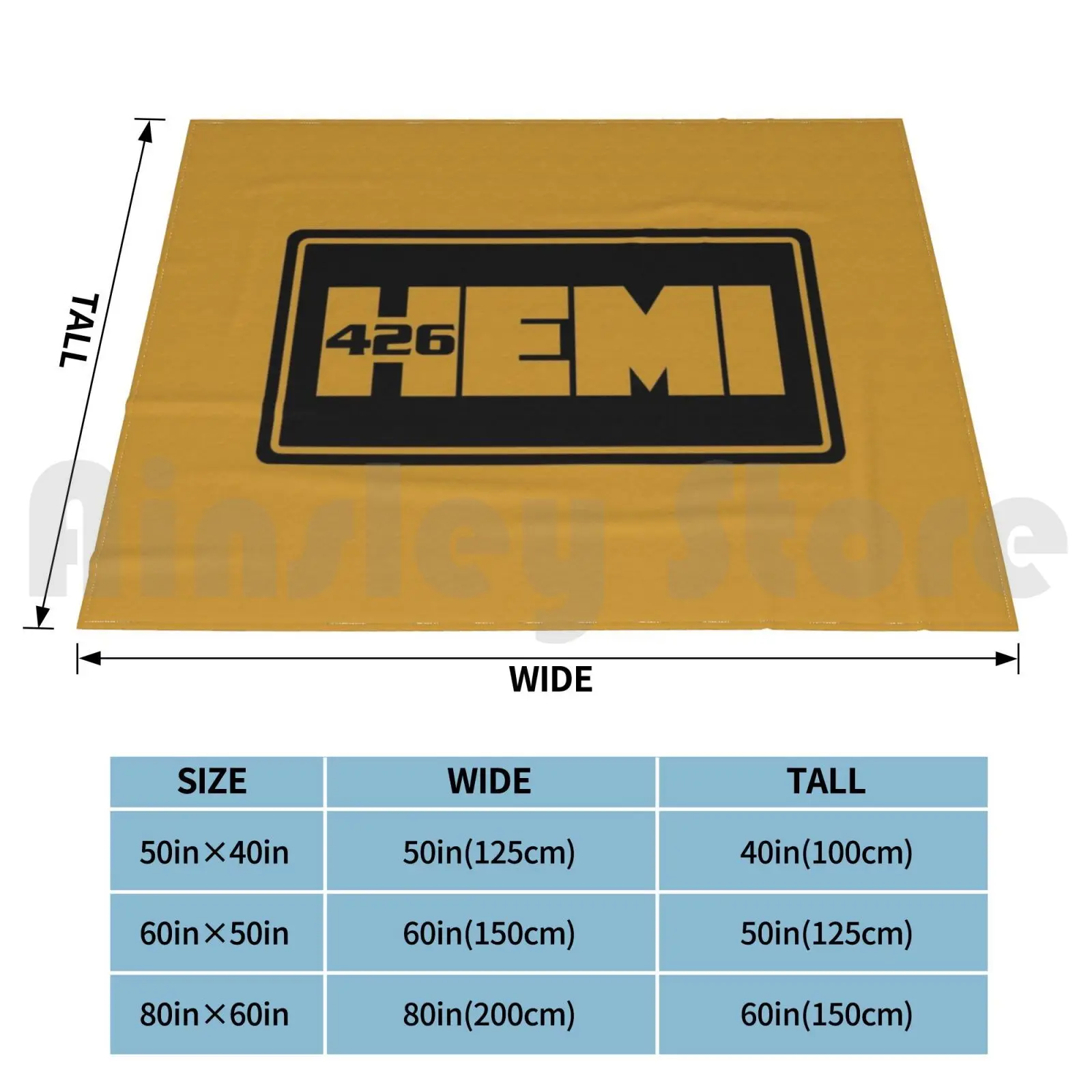 426 год Hemi Mopar Золотое на черном логотипе веерное художественное одеяло