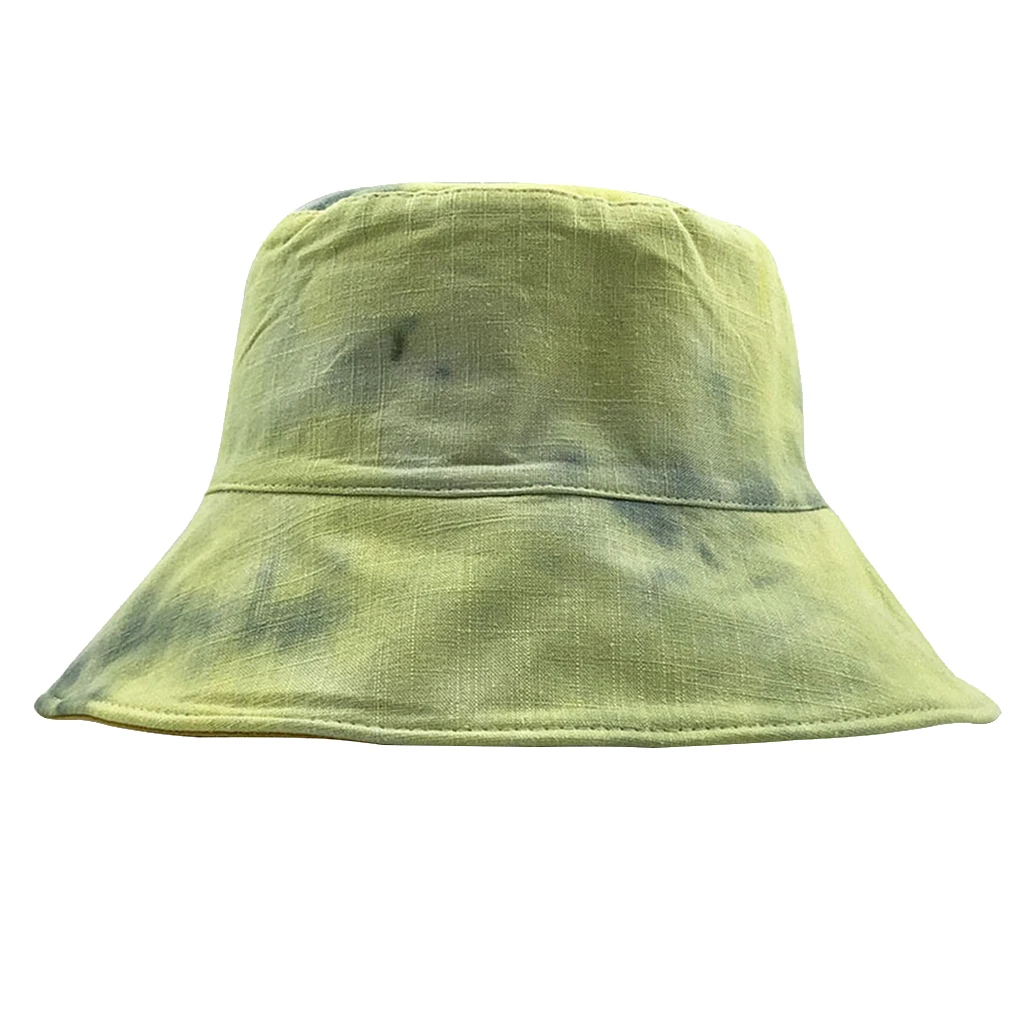 Unisex Multicolored Printed Bucket Sun Hat Packable Fisherman Cap Summer Tie Dye Fashion Trend Leisure Sunshade