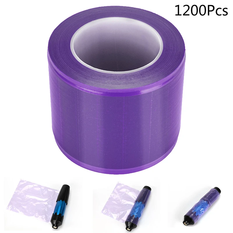 

1200Pcs Purple Tattoo Machine Wrap Disposable Clip Cord Sleeves Bags Covers Film