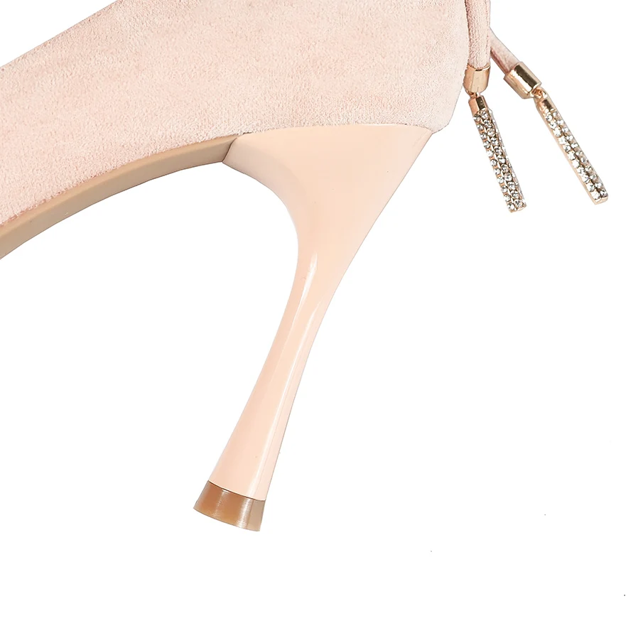 2019 женские роскошные туфли на высоком каблуке 9 см с бантом и бусинами свадебные