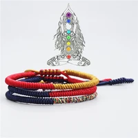 tibetan buddhist braided lucky knots bracelet for man women handmade rope bracelet size adjustable