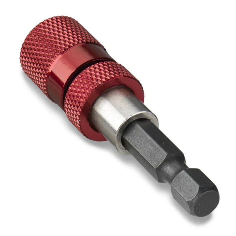 

Red Blue Stainless Steel Quick Connection Rod Bit Holder Hex Shank Magnetic Bit Holder Extension Bar Electric Drill Screwdriver