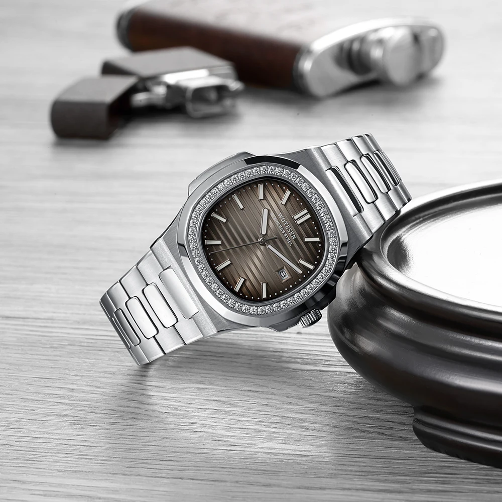 hot top luxury brand watch men automatic mechanical watch stainless steel luminous hand patek watch aaa nautilus 2020 wotesen free global shipping