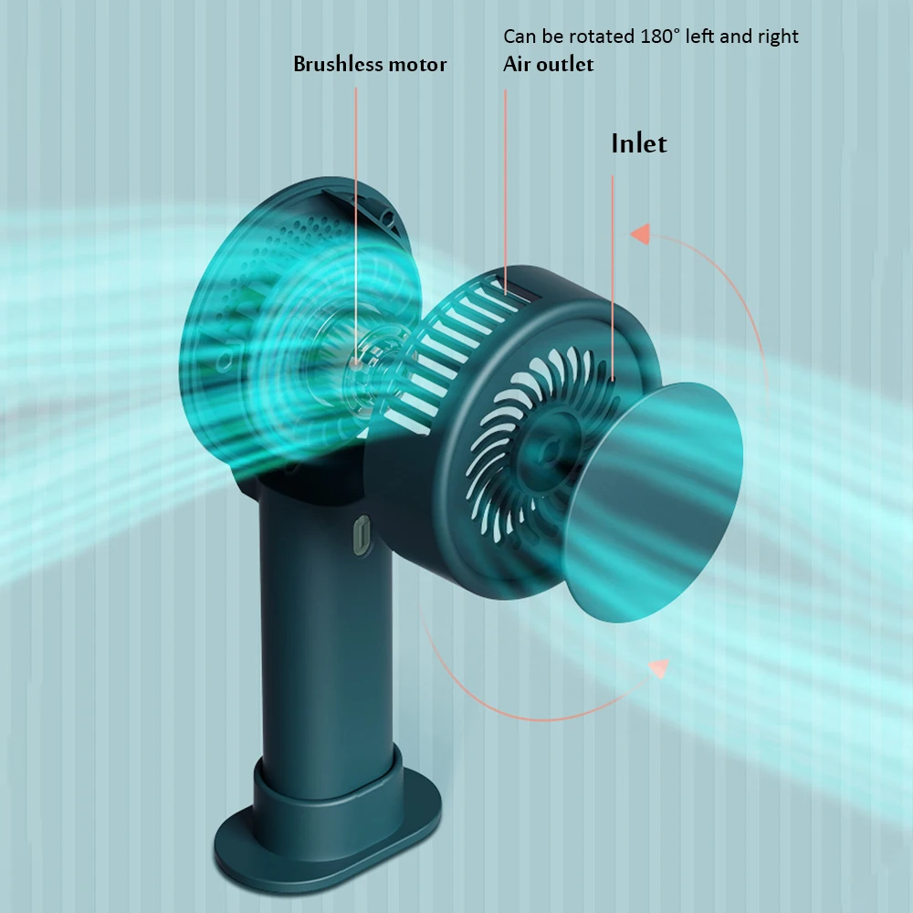 

2000mAh Mini USB Charging Fan Handheld Portable Desktop Leafless Small Electric Fan for Outdoor Travel Bedroom Summer Cooling