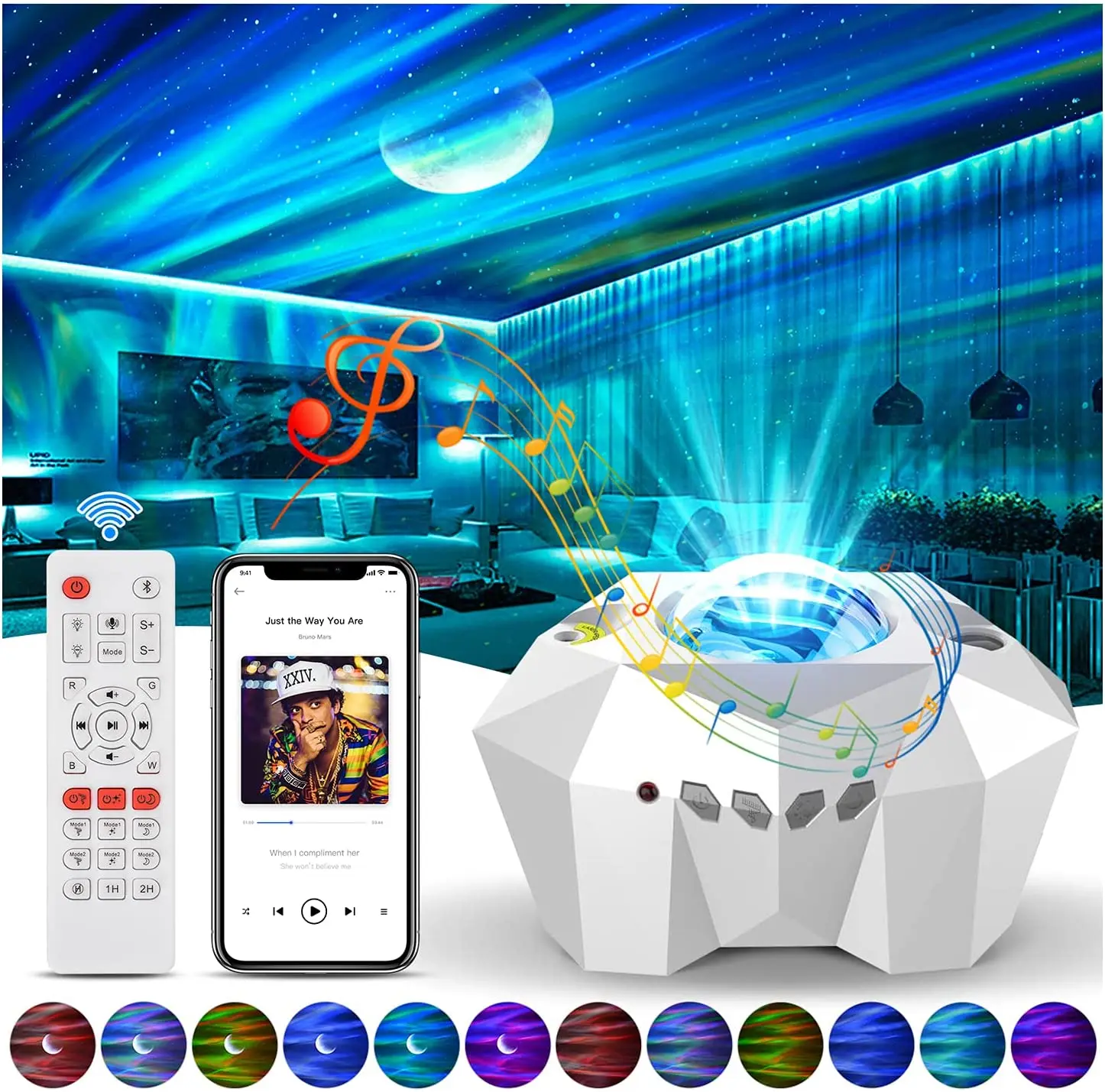 

Aurora Galaxy Projector Baby Star Night Light, Starry Star Projector with Remote Control For Kids Adults Gift