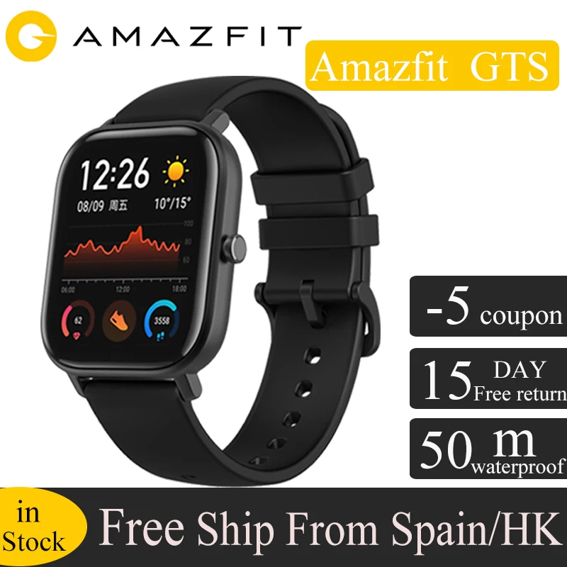 Умные часы глобальная версия Huami Amazfit GTS GPS 5ATM водонепроницаемые умные для