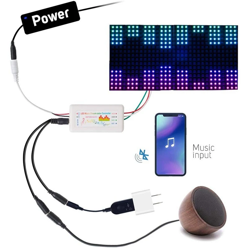 WS2812B WS2811 WS2813 1903 Светодиодная лента/панель Bluetooth Музыка Мечта Цвет CSY08 контроллер 13