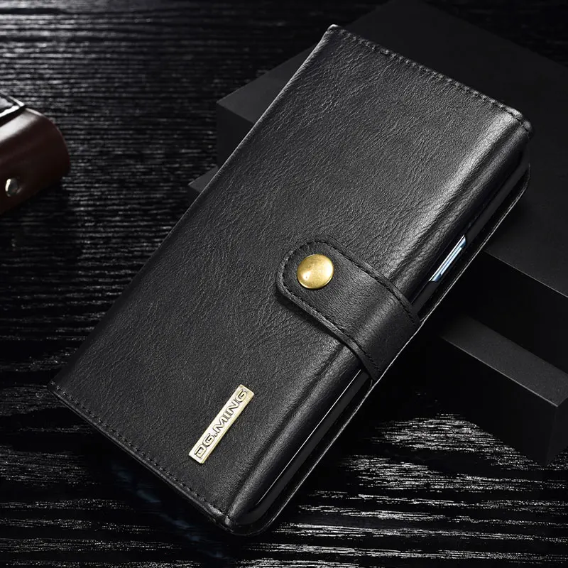 DG. MING Чехол-кошелек из натуральной кожи для samsung Note 10 10+ 8 9, защитная крышка для визиток для Galaxy S7 Edge S8 S9 S10 Plus - Color: Black