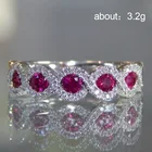 Роскошное кольцо в европейском и американском стиле с изумрудным цирконом, полное бриллиантов и микро-инкрустированное рубиновым кольцом