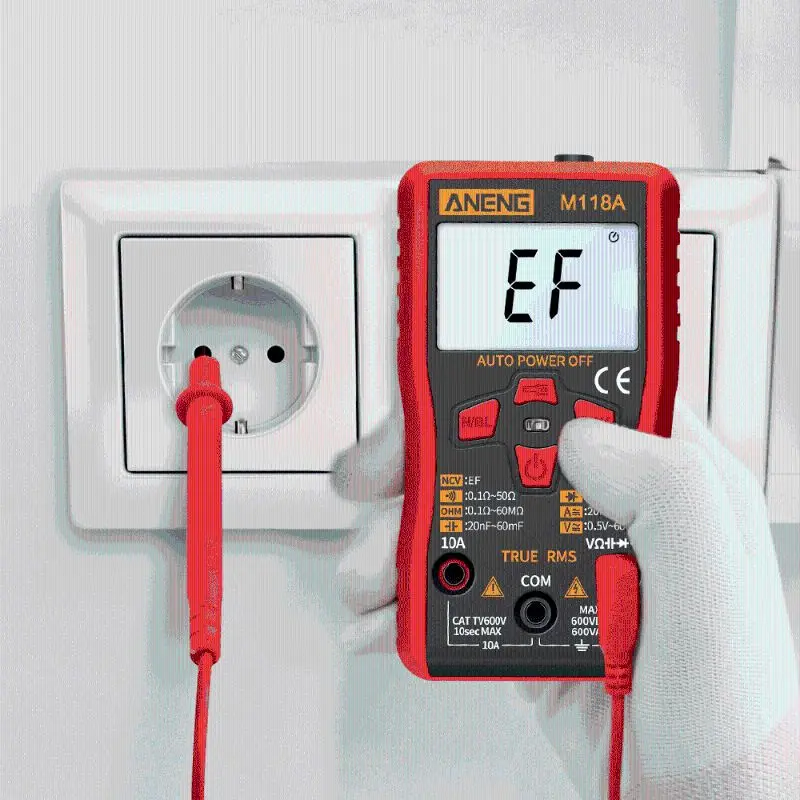 

M118A Digital Mini Multimeter Tester 6000counts Auto Mmultimetro True Rms Tranistor Meter with NCV Data Hold Flashlight