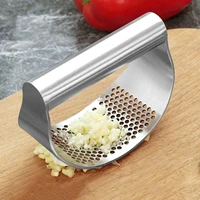 multi function manual garlic press curved garlic grinding slicer chopper stainless steel garlic presses cooking gadgets tool