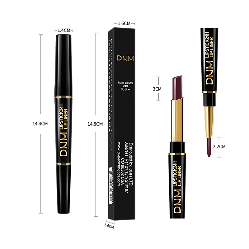 12 Цветов стойкая для губ подводка матовая губная помада двойная головка удобная