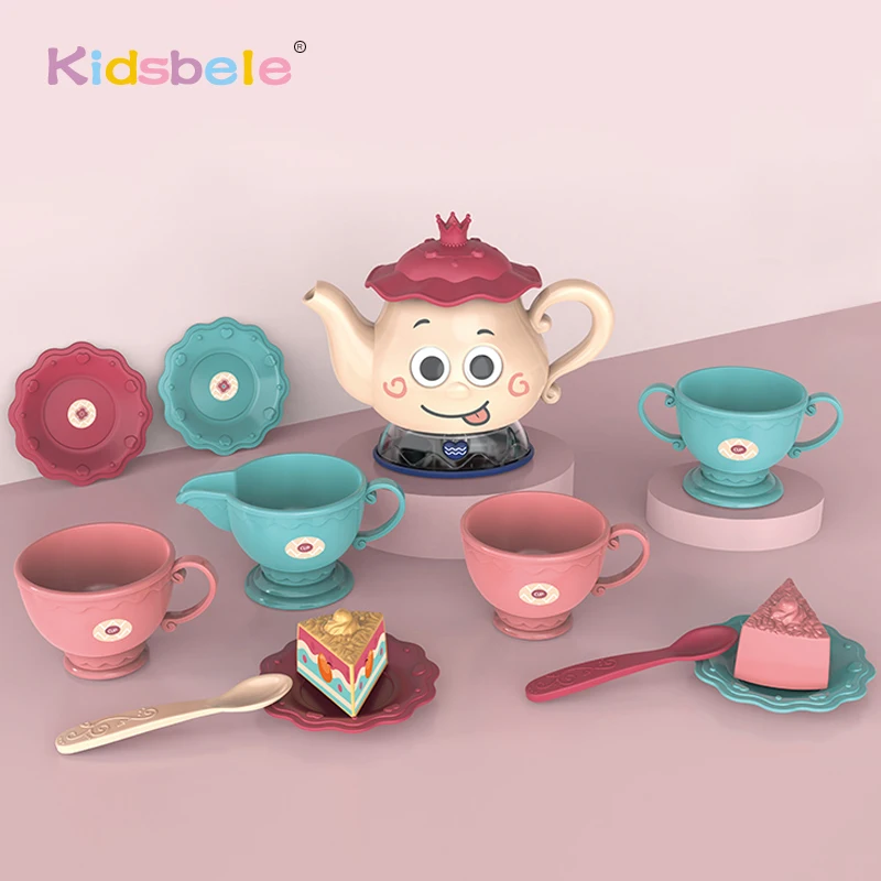 Tinplate Afternoon Tea Toys Teapot Teacup Food Pretend Play 