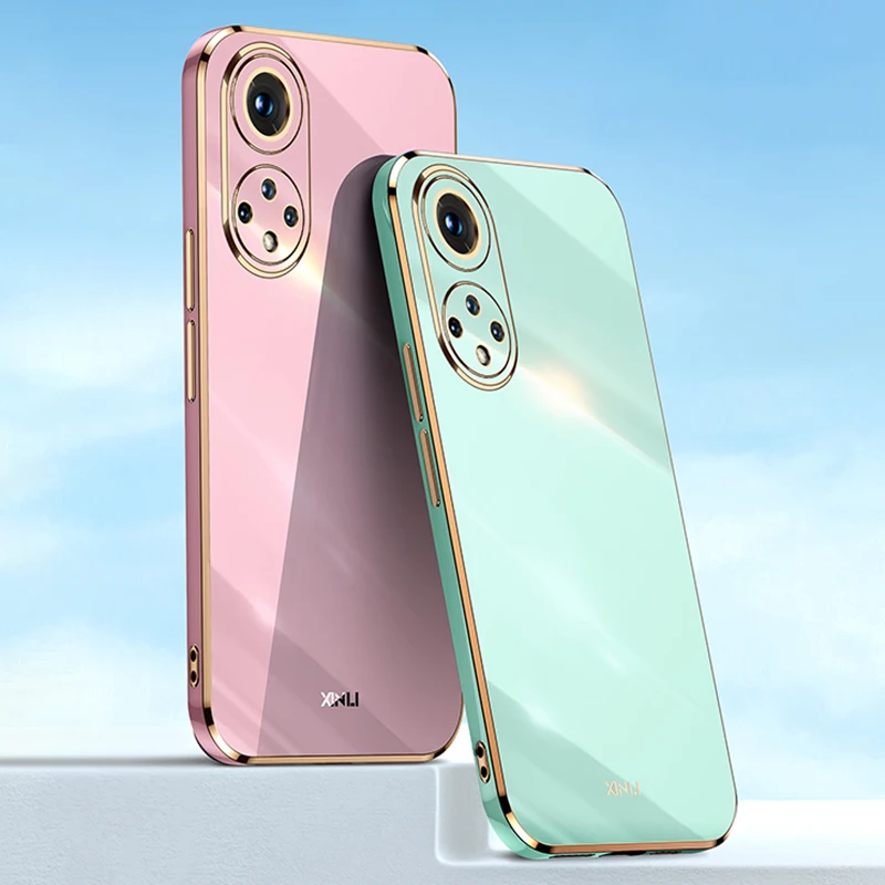 

Funda Straight Edge Phone Case for Huawei Honor 50 Pro SE Honor50 50Pro 50SE Plating Silicone Soft Original Holder Protect Cover