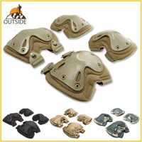4 pcs tactical paintball accessories protection knee pads elbow pads set for outdoor climbing skating training elbow kneecap