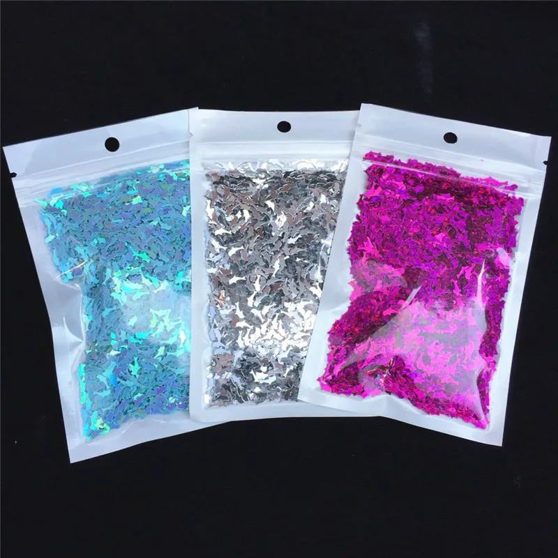

10g 2*7mm porpoises sequins handmade DIY crystal clay star filler decoration laser 3D manicure accessories wedding sprinkles