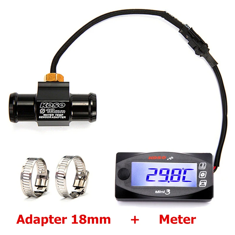 Meter-Adapter 18mm Upgrad KOSO универсальный мотоцикл цифровой Wtaer температура вольтметр синхронизации Многофункциональный Mini3 мотоцикл термометр Вольтметр - Цвет: Meter-Adapter 18mm