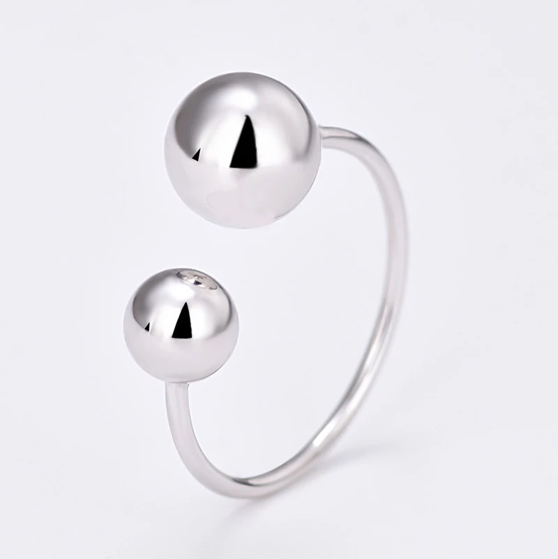 Оптовая продажа настоящее серебряные бусины 925 пробы кольца для женщин массивные