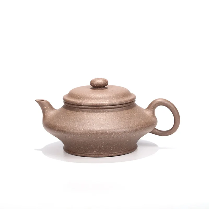 

Yixing purple clay teapot master manual raw ore section mud water flat teapot kungfu tea set