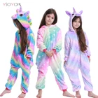 Пижамы-кигуруми, детские комбинезоны с единорогом, животными, единорогом, зимняя одежда для сна, детские пижамы для мальчиков и девочек, костюм, детские пижамы