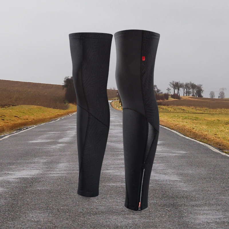 

Santic Men Autumn Winter Cycling Leg Warmers Bicycle Leggings Running Sports Fleece Tights Anti Slip Silicon Belt Reflective