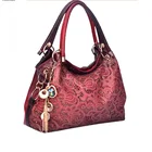 Женская винтажная ажурная сумка через плечо из искусственной кожи с цветочным принтом, женская кожаная сумка-тоут, женская новая сумка через плечо