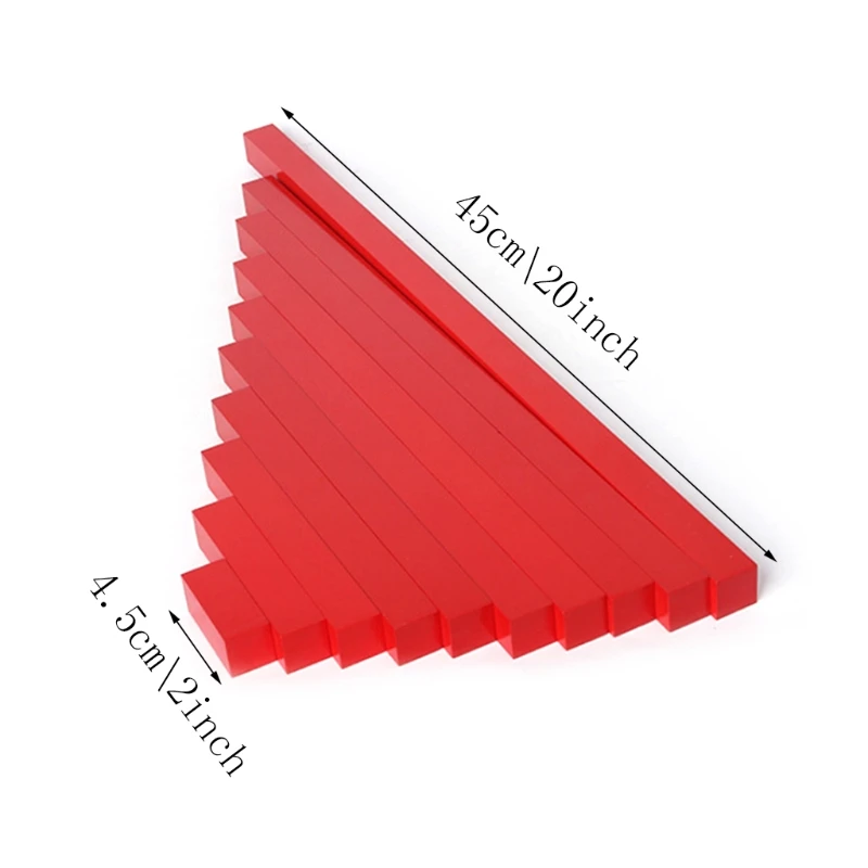 Деревянные красные длинные палочки Монтессори детские развивающие Игрушки для