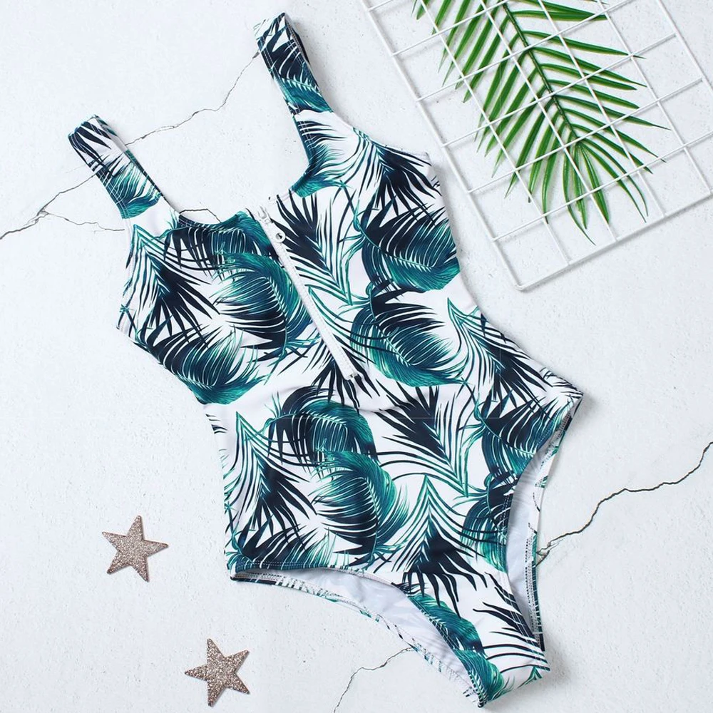 Новинка 2019 красный белый синий полосатый купальник Цельный женский монокини на