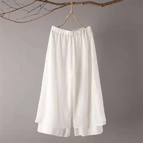 

Traditional Chinese Clothing Women Hanfu Linen Shirt Oriental Top Yoga Sets Blouse Loose Wide Leg Pants Trousers Kung Fu Uniform