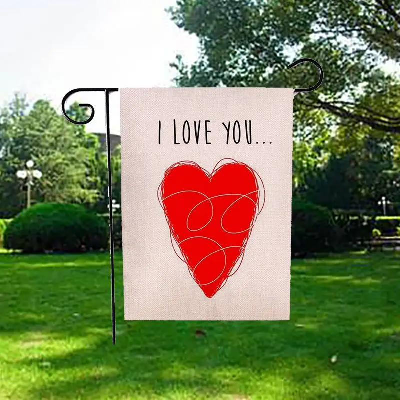 День Святого Валентина Добро Пожаловать Сад Флаг для дома и сада декоративные