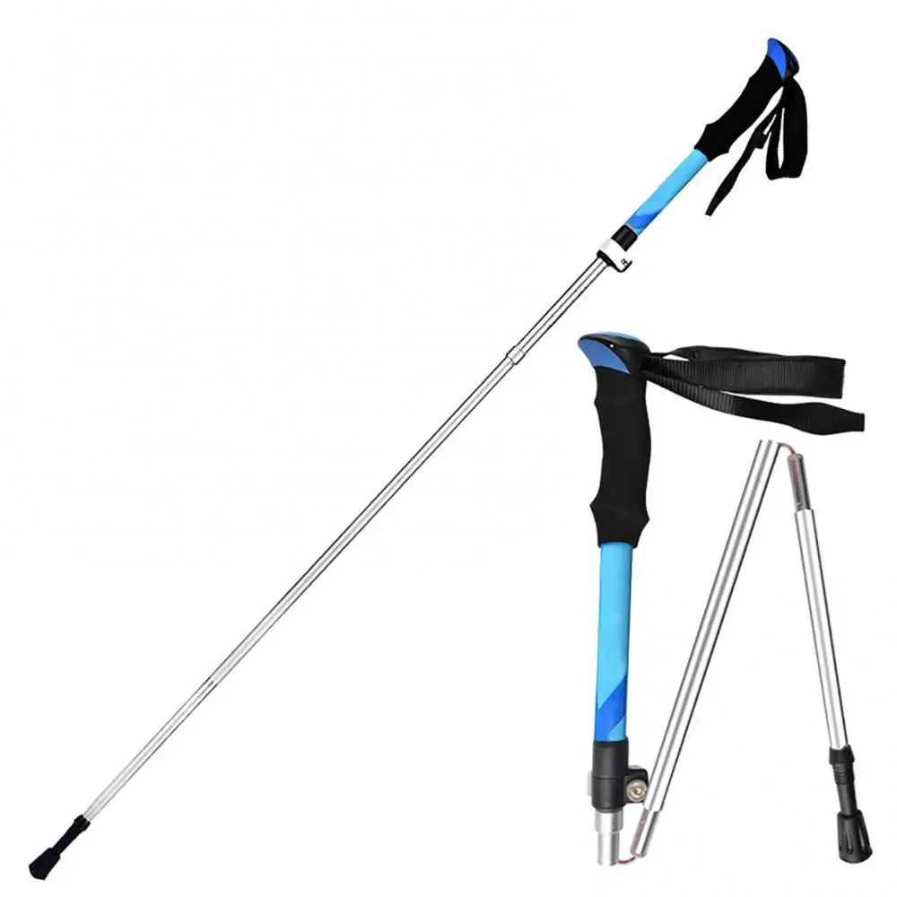 

Lightweight Ski poles 5 Sections Aluminum Alloy Folding Hiking Trekking Pole Walking Stick High-strength External Locking