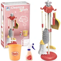 children elephant housework tool toys plastic cartoon pretend play cleaning broom mop brush set educational toys for xmas gift
