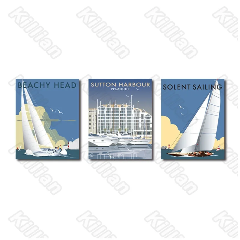 

Sutton Harbour Frameless Painting Poster Home Bedroom Decorative Living Room Decoration Canvas Painting Hd Print Modern Style
